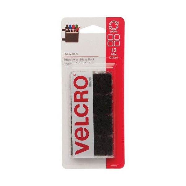 Velcro Brand Hook and loop Sticky Back 7/8 in. L 12 pk 90072
